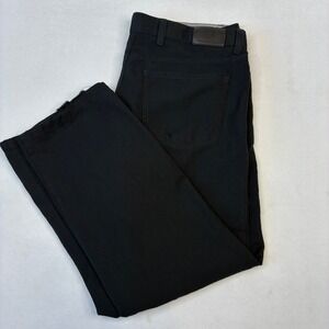 Ermenegildo Zegna Trousers Mens 40 Black Wool Cotton Straight Leg Distressed